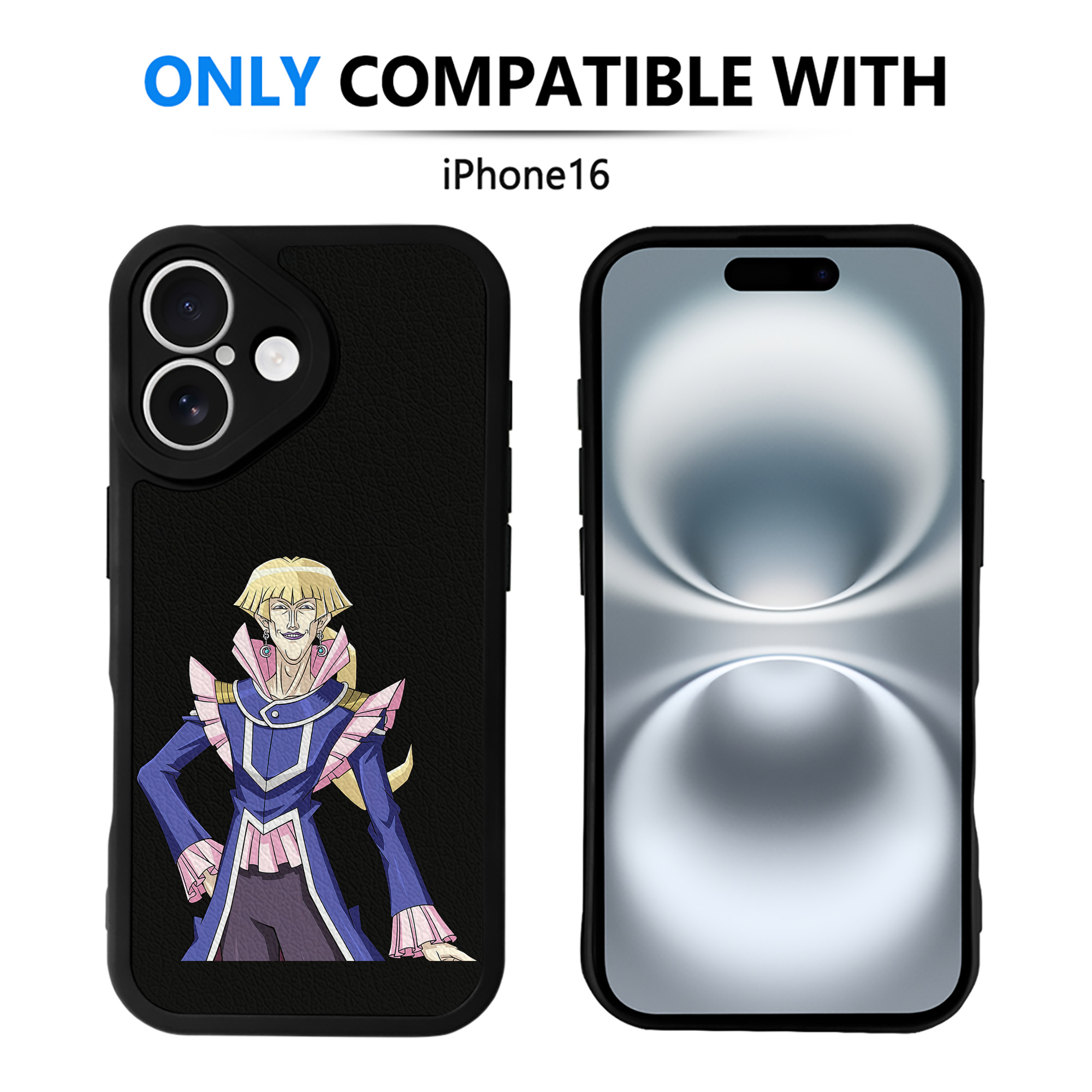（画像用） 遊☆戯☆王 Yu-Gi-Oh! 【iPhone 16シリーズ対応】シリコンスマホケース（レザー調） 材質：シリコン